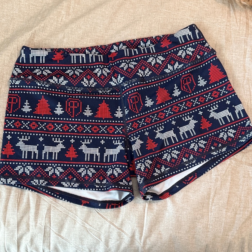 Festive Christmas Patterned Shorts spandex